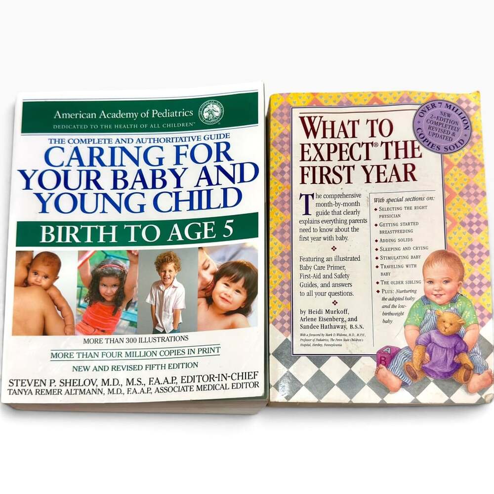 Baby Parenting Books Lot What to Expect First Year Caring Baby Age 5 Paperback